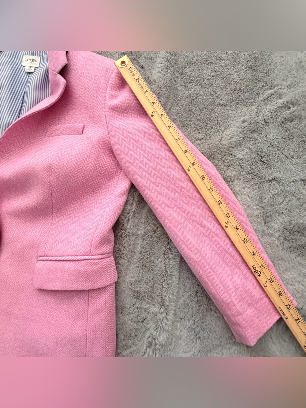 J.Crew Factory Schoolboy Blazer Pink Herringbone Wool Blend Jacket 2 Preppy - Picture 13 of 14